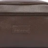 Barbour Leather Washbag Toilettilaukku, Tummanruskea