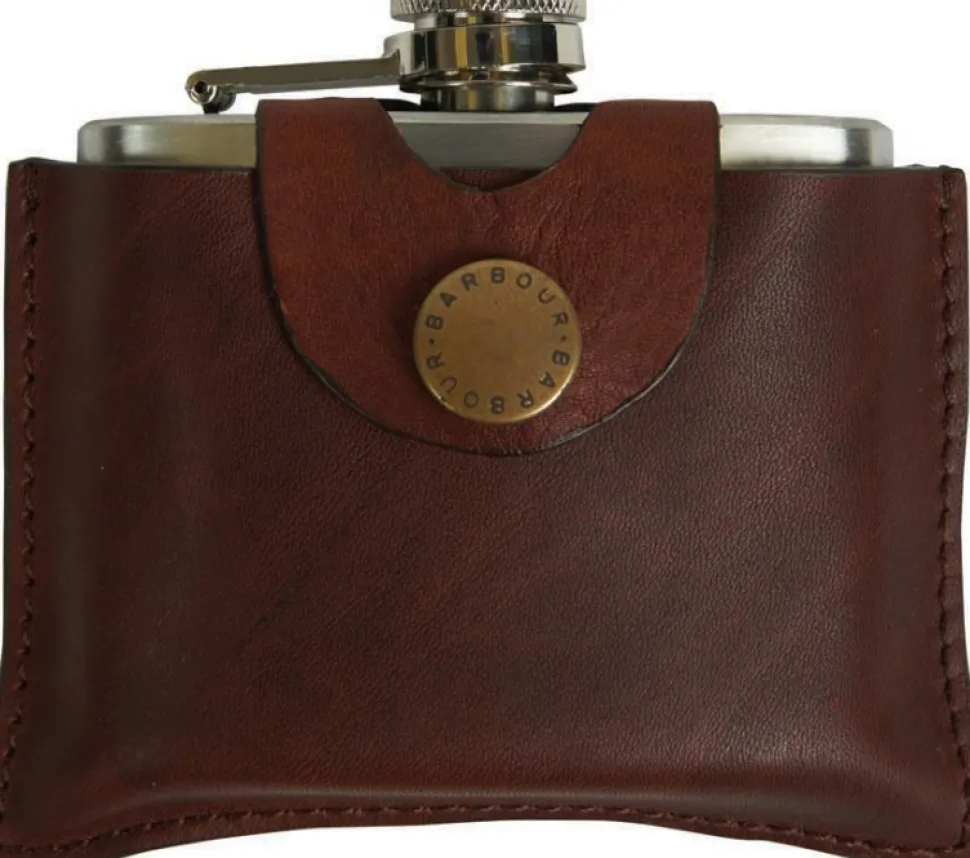 Barbour 4Oz Hinged Hipflask -Taskumatti, Ruskea