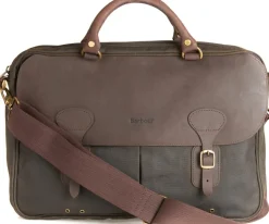 Barbour Wax Leather Briefcase Laukku, Olive