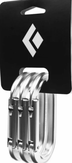 Black Diamond Oval Keylock Klassinen Karbiini, 3 Kpl