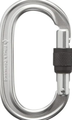 Black Diamond Oval Keylock Screwgate Biner Lukittava Karbiini, Hopea