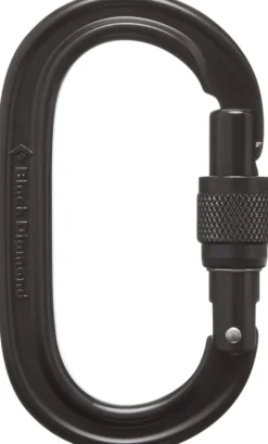 Black Diamond Oval Keylock Screwgate Biner Black -Lukittava Karbiini