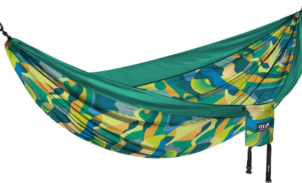 Eno Doublenest Bluesign Print Kahden Hengen Riippumatto, Retro/Emerald