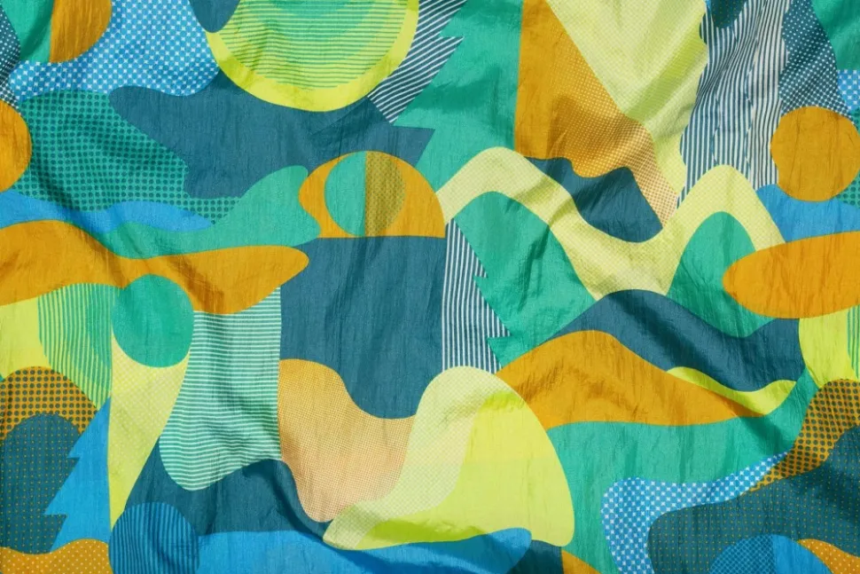 Eno Doublenest Bluesign Print Kahden Hengen Riippumatto, Retro/Emerald