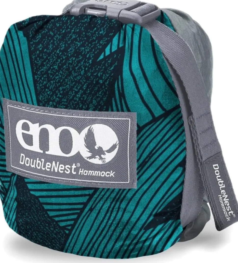 Eno Doublenest Bluesign Print Kahden Hengen Riippumatto, Mountains To Sea/Grey