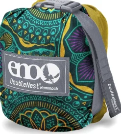Eno Doublenest Bluesign Print Kahden Hengen Riippumatto, Mantra/Gold