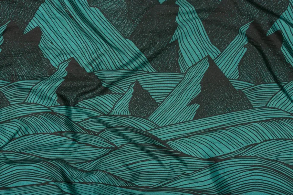 Eno Doublenest Bluesign Print Kahden Hengen Riippumatto, Mountains To Sea/Grey