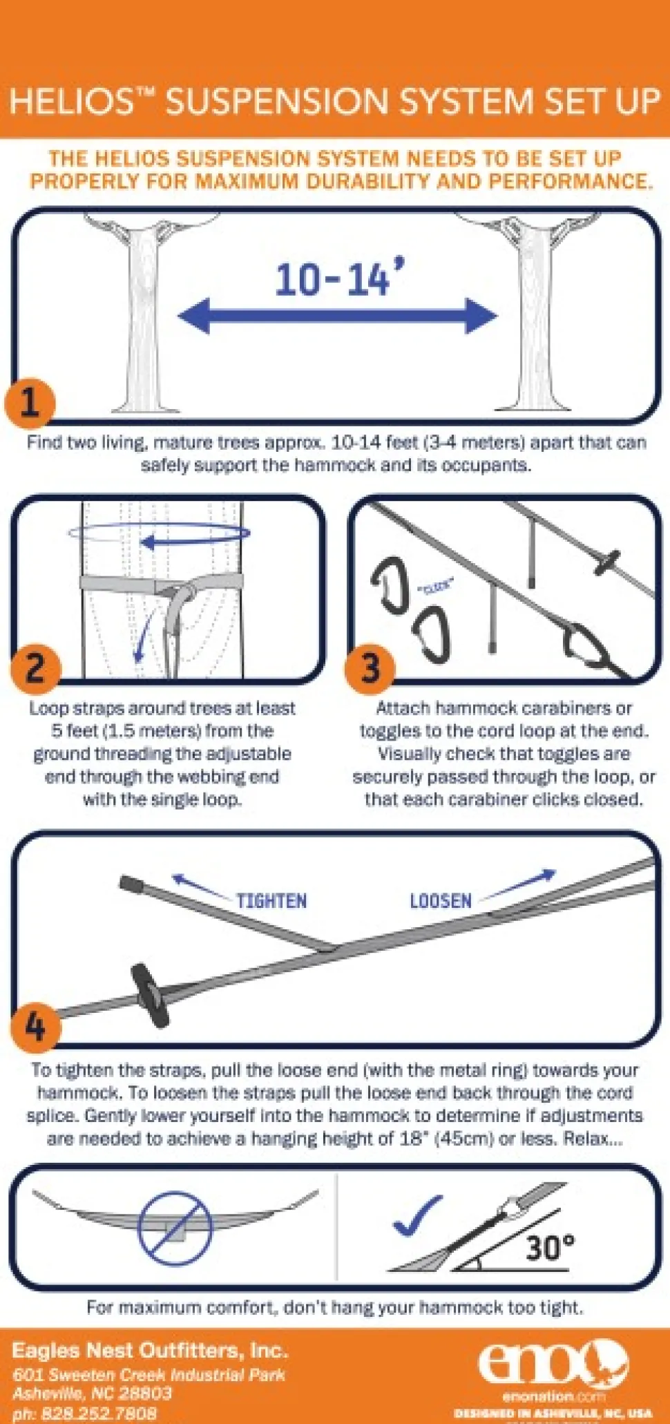 Eno Helios Ultralight Suspension System Kiinnitysjarjestelma Riippumatolle, Harmaa, 2,46 M