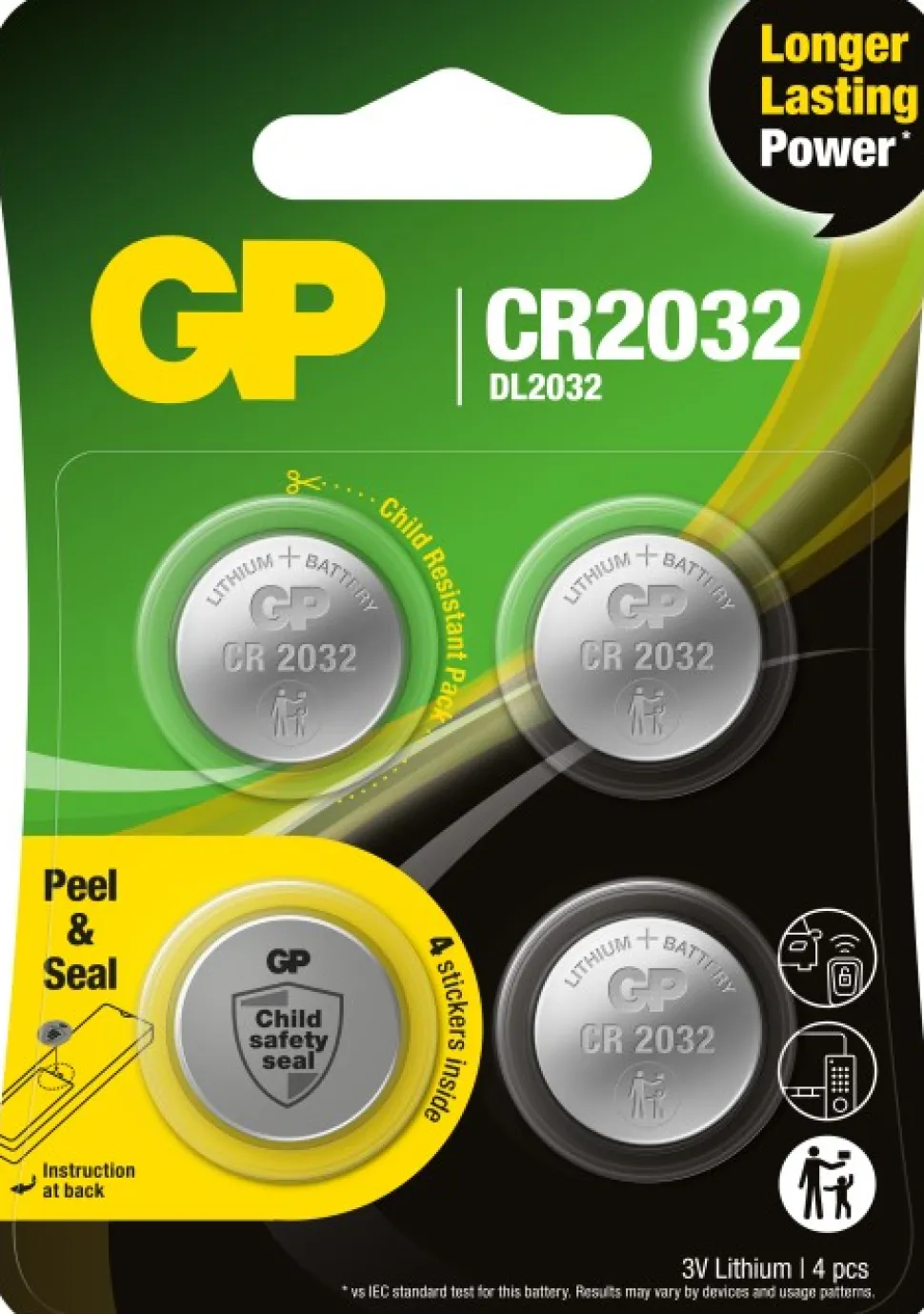 Gp Litium-Nappiparisto Cr2032, 4 Kpl