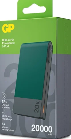 Gp Powerbank M2 20000 Mah Varavirtalahde, Vihrea