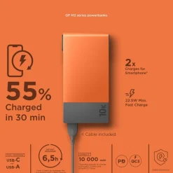 Gp Powerbank M2 10000 Mah Varavirtalahde, Oranssi
