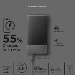 Gp Powerbank M2 10000 Mah Varavirtalahde, Musta
