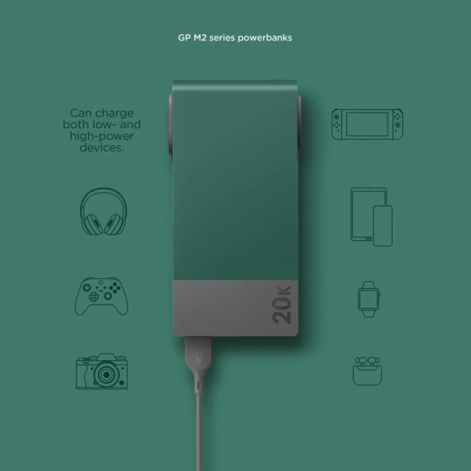 Gp Powerbank M2 20000 Mah Varavirtalahde, Vihrea