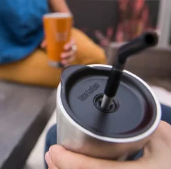 Klean Kanteen Straw Lid Juomakansi Pillinreialla, Musta