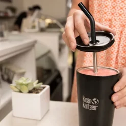 Klean Kanteen Straw Lid Juomakansi Pillinreialla, Musta