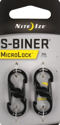 Nite Ize S-Biner Microlock Stainless Steel 2-Pack Black