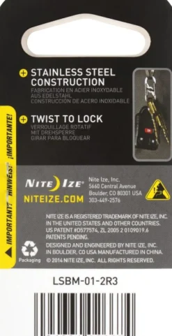 Nite Ize S-Biner Microlock Stainless Steel 2-Pack Black