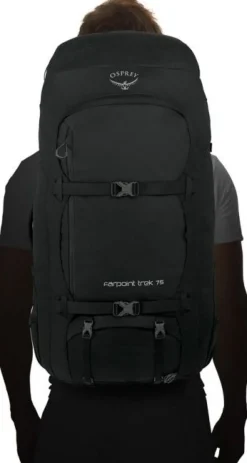 Osprey Farpoint Trek Rinkka 75L, Musta