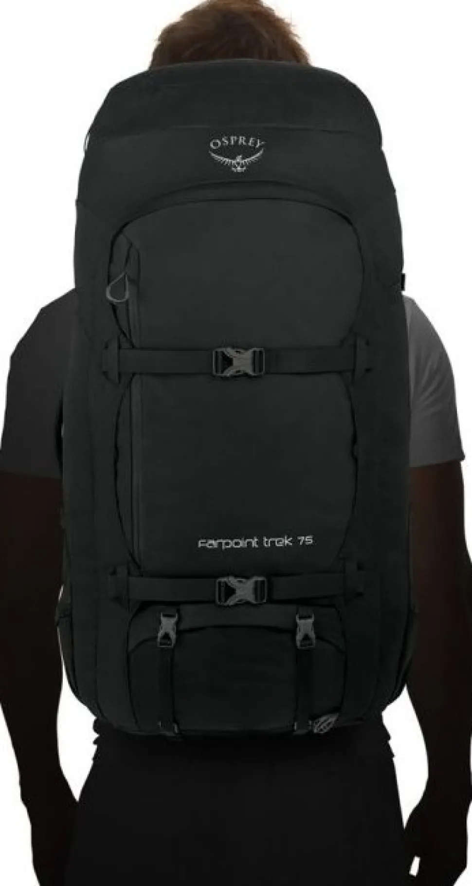 Osprey Farpoint Trek Rinkka 75L, Musta