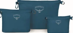 Osprey Zipper Sack Set Pakkauspussit, 3 Kpl, Petrooli