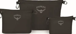Osprey Zipper Sack Set Pakkauspussit, 3 Kpl, Musta