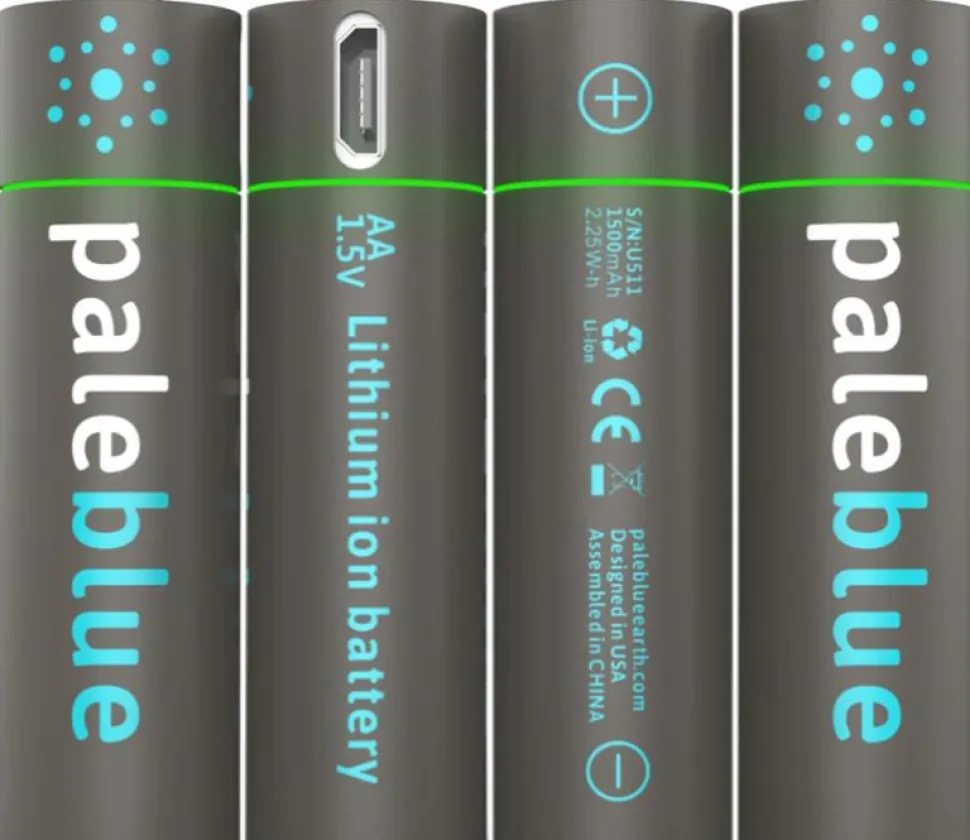 Pale Blue Li-Ion Ladattavat Aa-Paristot, 4 Kpl
