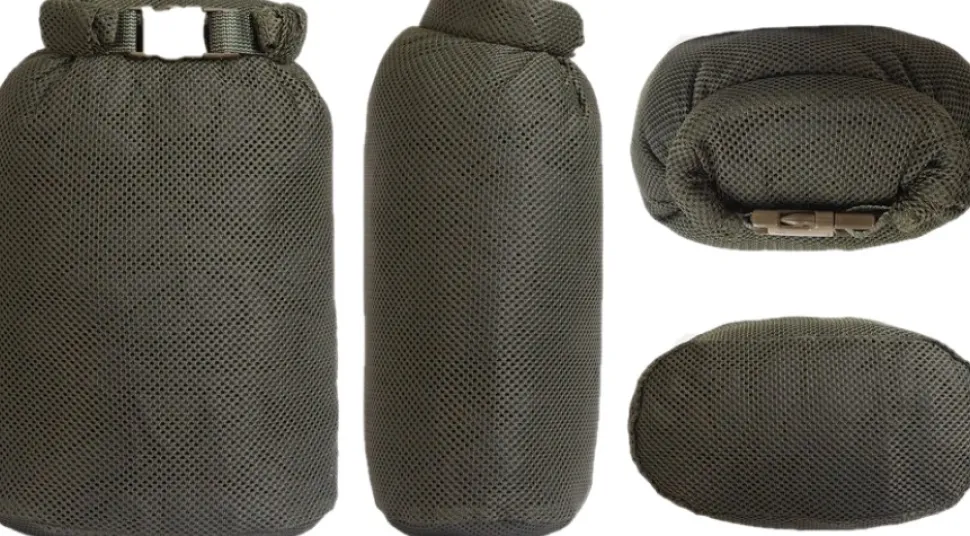 Savotta Rolltop Stuffsack Mesh Pakkauspussi, 5L, Musta