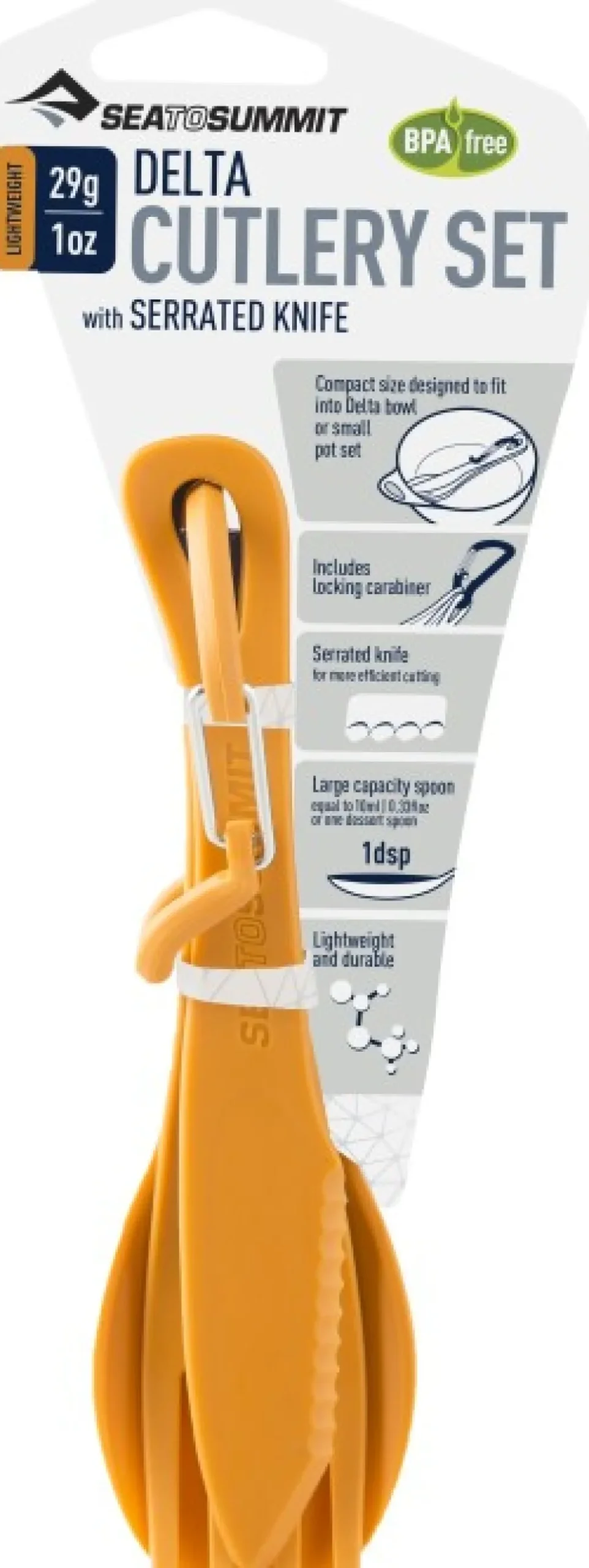 Sea To Summit Delta Cutlery Set Orange