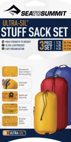 Sea To Summit Pakkauspussi, Ultrasilicone, 3 Kpl Setti