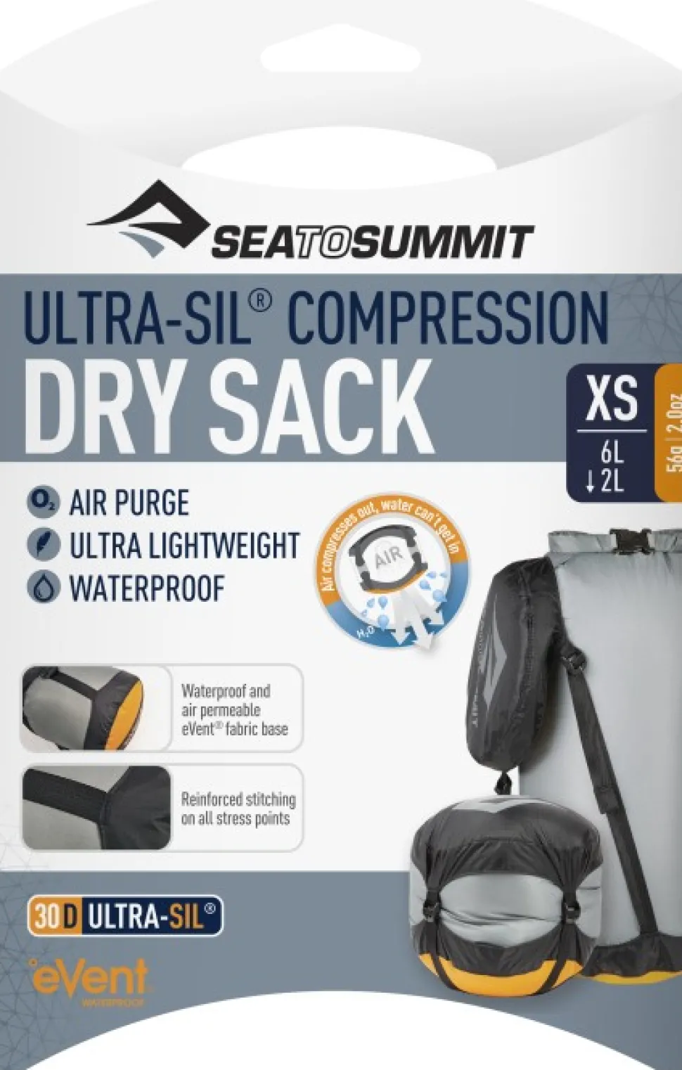 Sea To Summit Ultra-Sil Event Compression Dry Sack Xsmall 6L/2L Grey