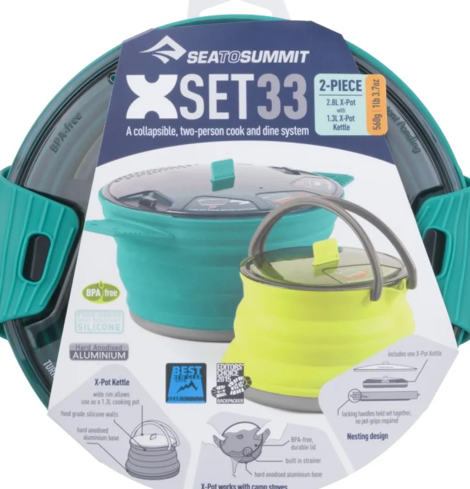 Sea To Summit X-Set Ruuanlaittosetti Kahdelle, (Pot 2.8L, Kettle 1.3L)