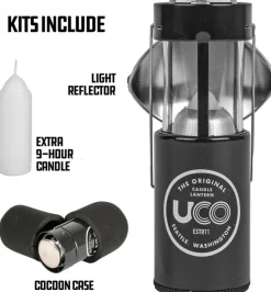 Uco Original Kynttilalyhtysetti, Harmaa